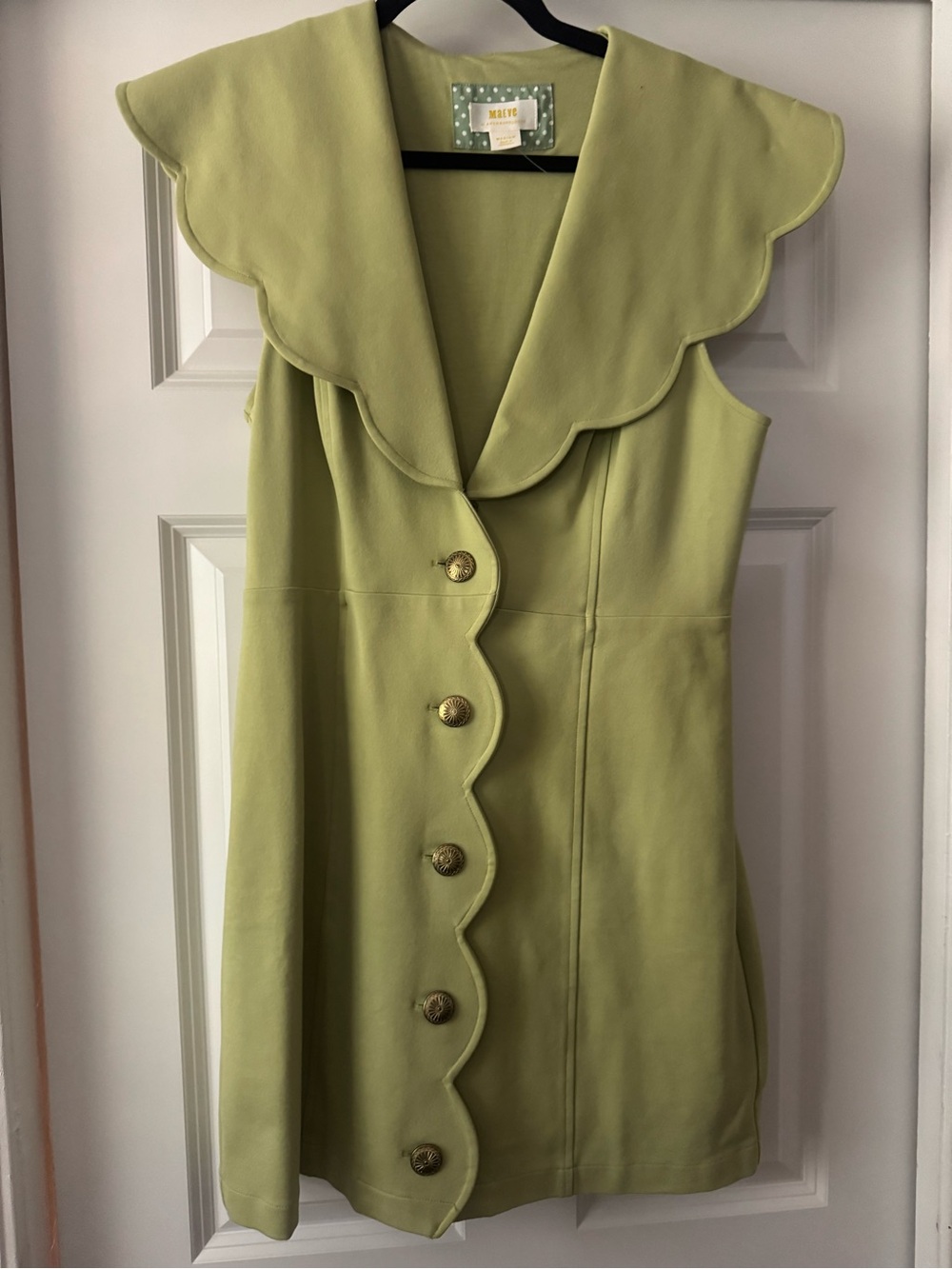 Anthropologie Maeve Scallop Dress in Citrus Zest - Picture 2 of 4